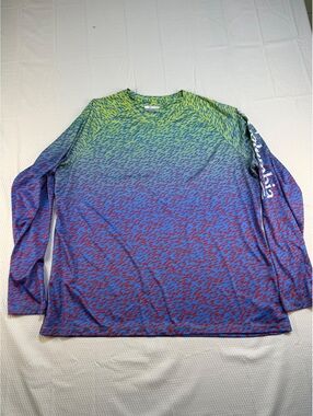 Columbia PFG Men’s 2X Long Sleeve Fish Print Performance Shirt Gradient